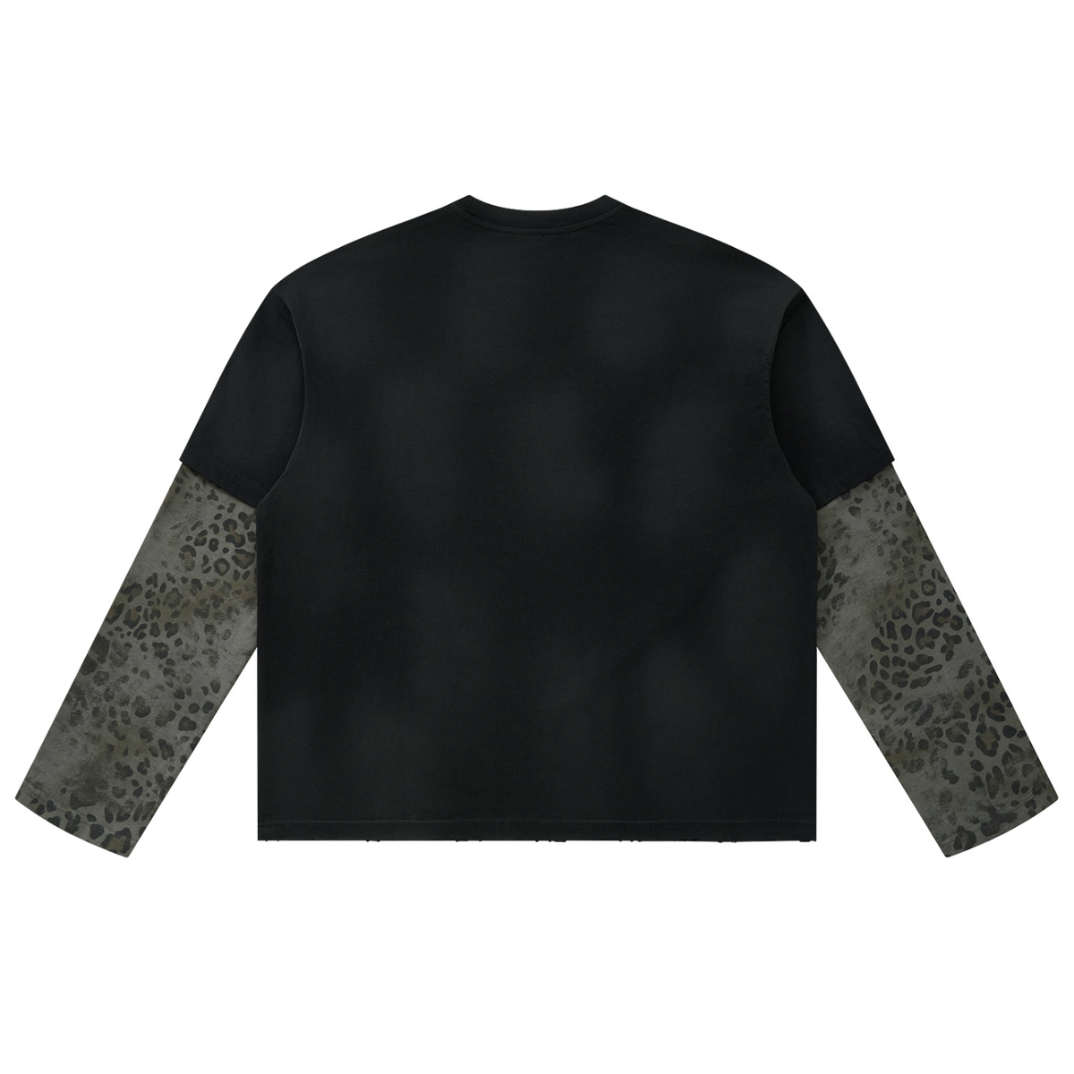 HellStar Unisex Vintage Wash Leopard Paneled Layer T-Shirt