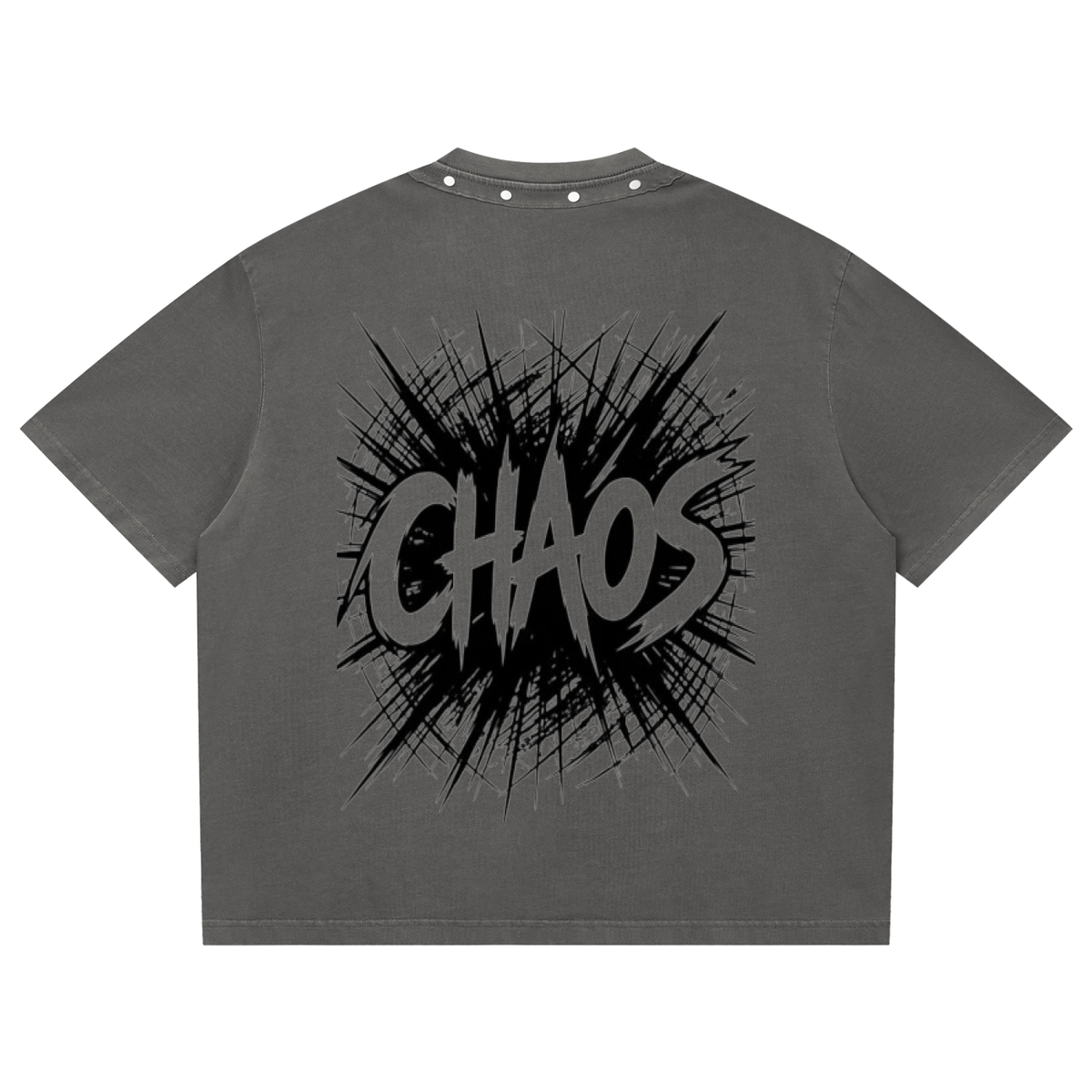 Gym Chaos Unisex Washed Boxy Studded T-Shirt