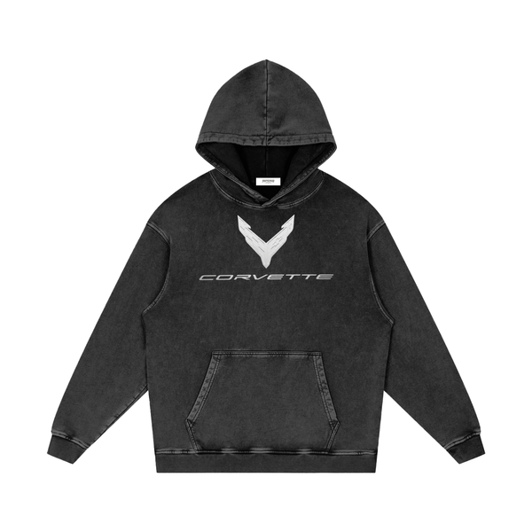 Corvette C8 ZR1X Snow Washed Loose Cotton Hoodie