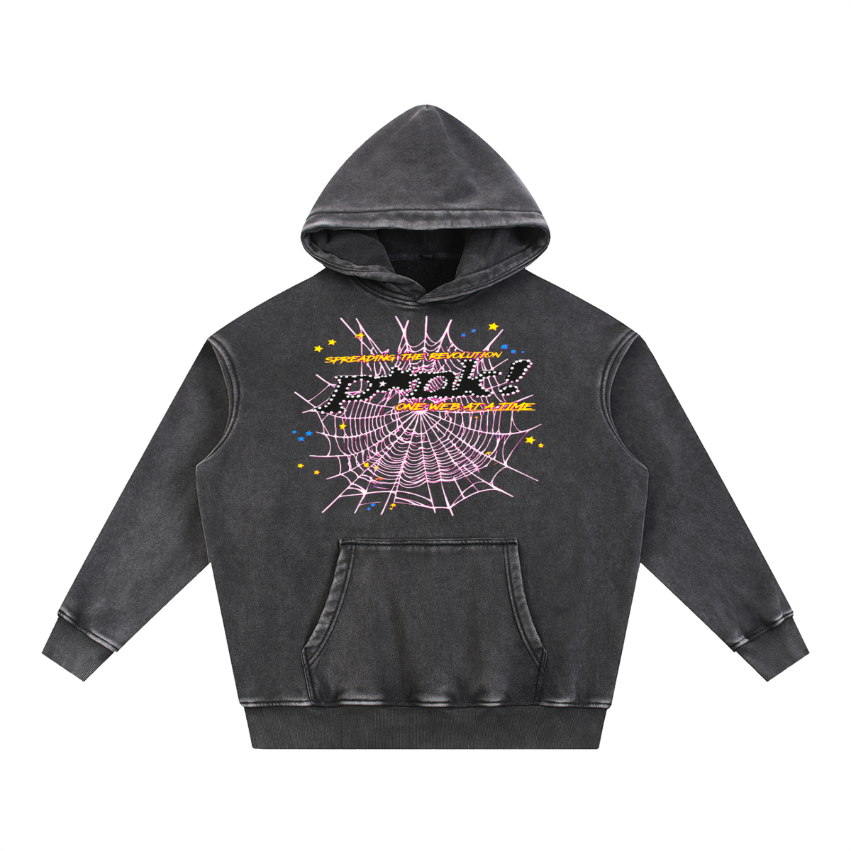 Pink Spyder Snow Wash Fleece Oversize Hoodie
