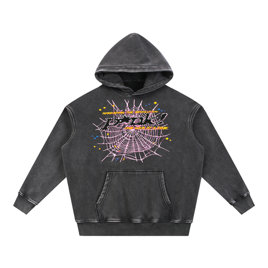 Pink Spyder Snow Wash Fleece Oversize Hoodie
