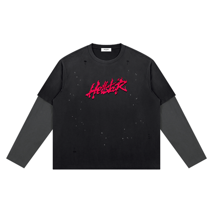 HellStar Unisex Vintage Wash Distressed Layer T-Shirt