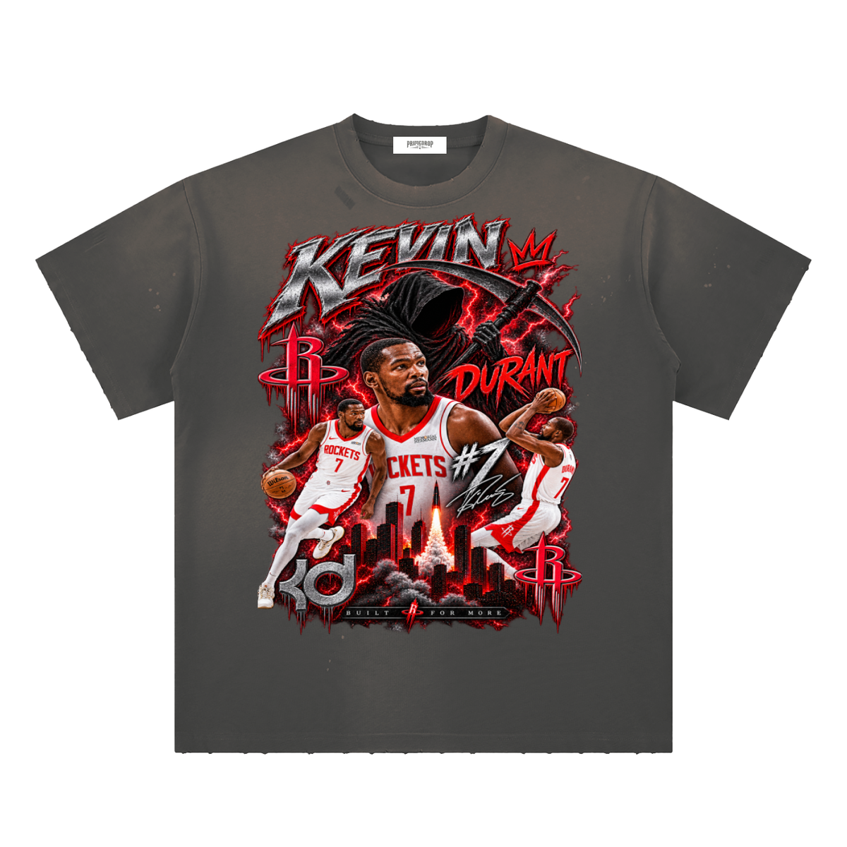 Slim Reaper KD Hand-Frayed Sunfade Paint Splatter T-Shirt