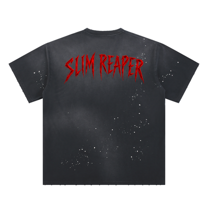 Slim Reaper KD Hand-Frayed Sunfade Paint Splatter T-Shirt