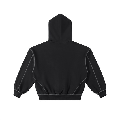 Essentials Fear of God Contrast-Stitched Boxy Fleece Zip Hoodie