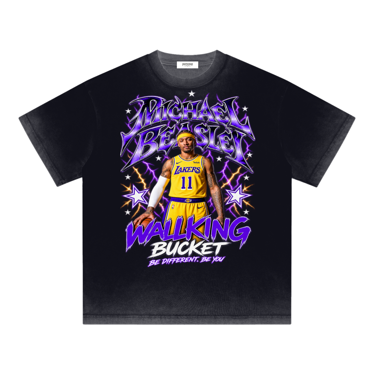 Michael Beasley Reverse Dyed Loose Cotton T-Shirt