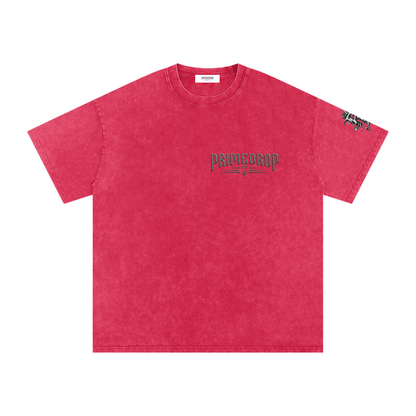 Snow Washed Oversized Cotton T-Shirt