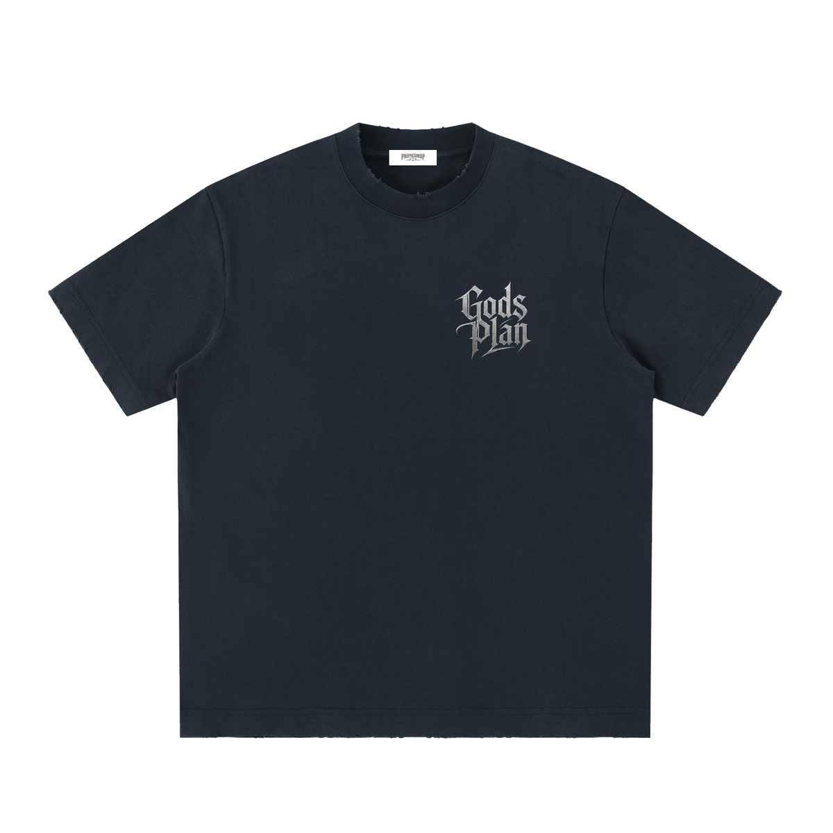 Heavyweight Vintage Washed Frayed T-Shirt God's Plan