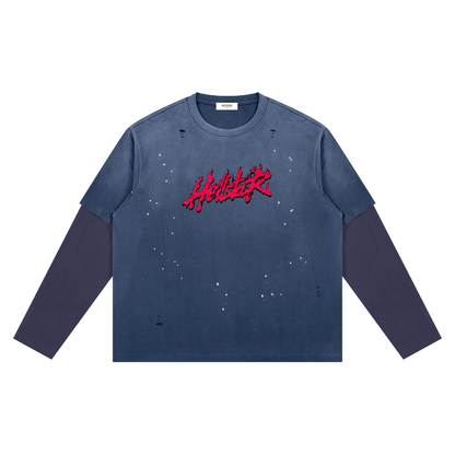 HellStar Unisex Vintage Wash Distressed Layer T-Shirt