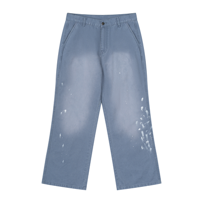 Men's Vintage Wash Splatter Denim Jeans