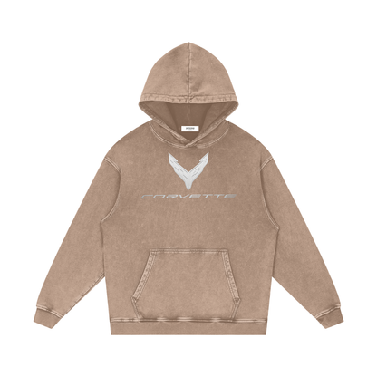 Corvette C8 ZR1X Snow Washed Loose Cotton Hoodie