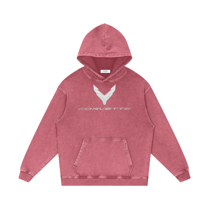 Corvette C8 ZR1X Snow Washed Loose Cotton Hoodie