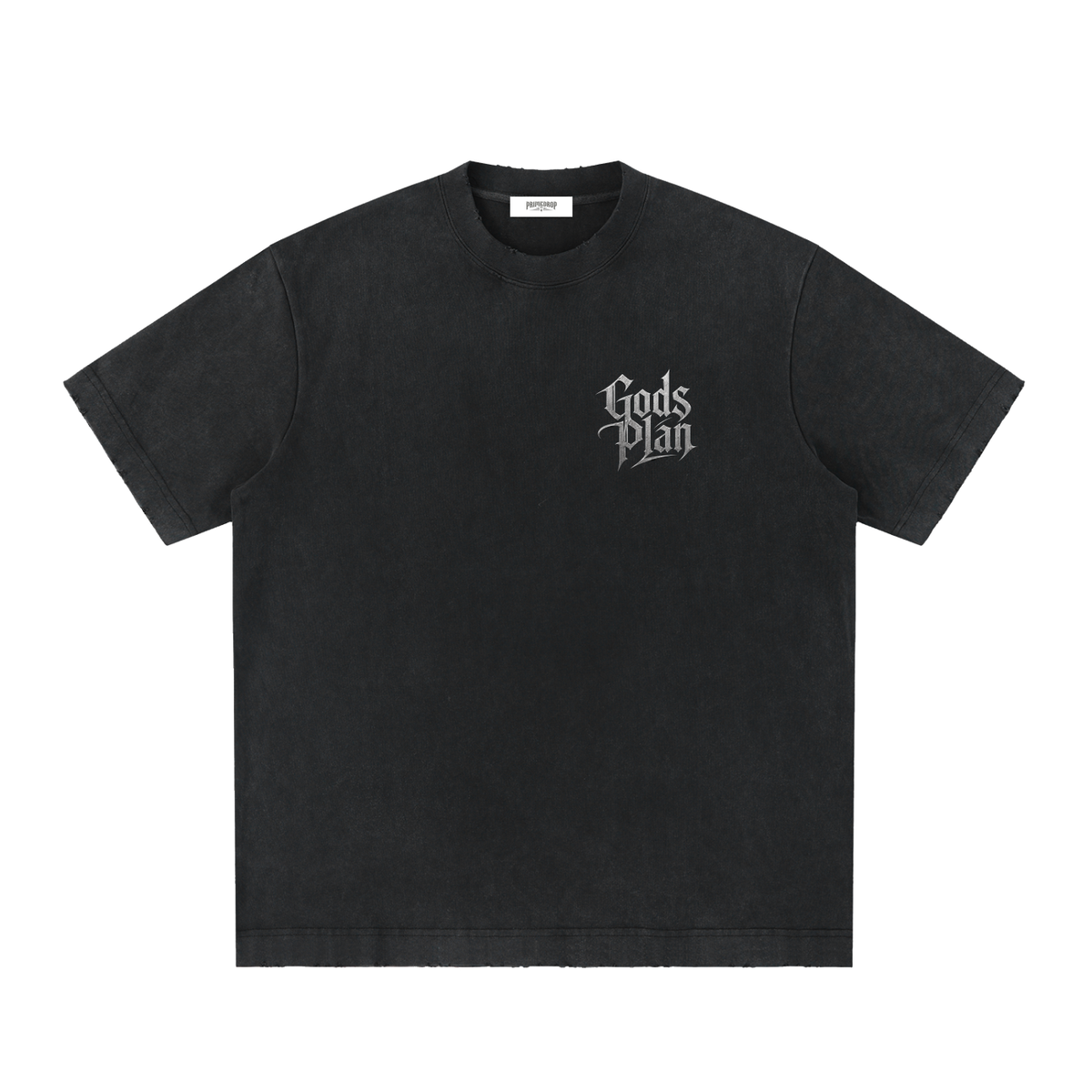 Heavyweight Vintage Washed Frayed T-Shirt God's Plan