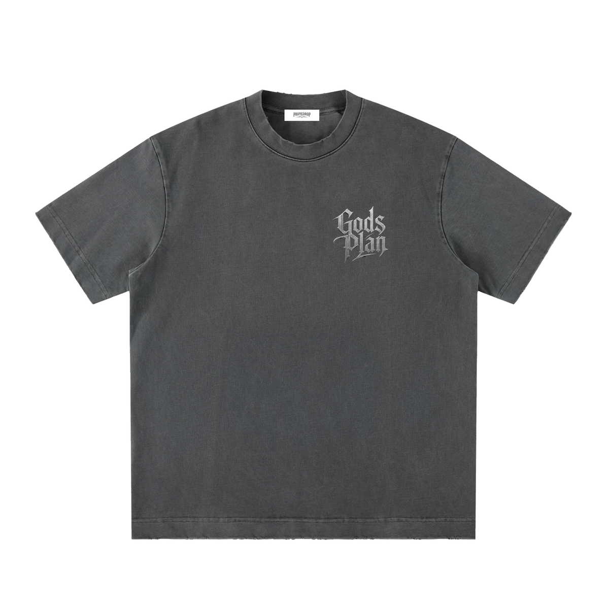 Heavyweight Vintage Washed Frayed T-Shirt God's Plan