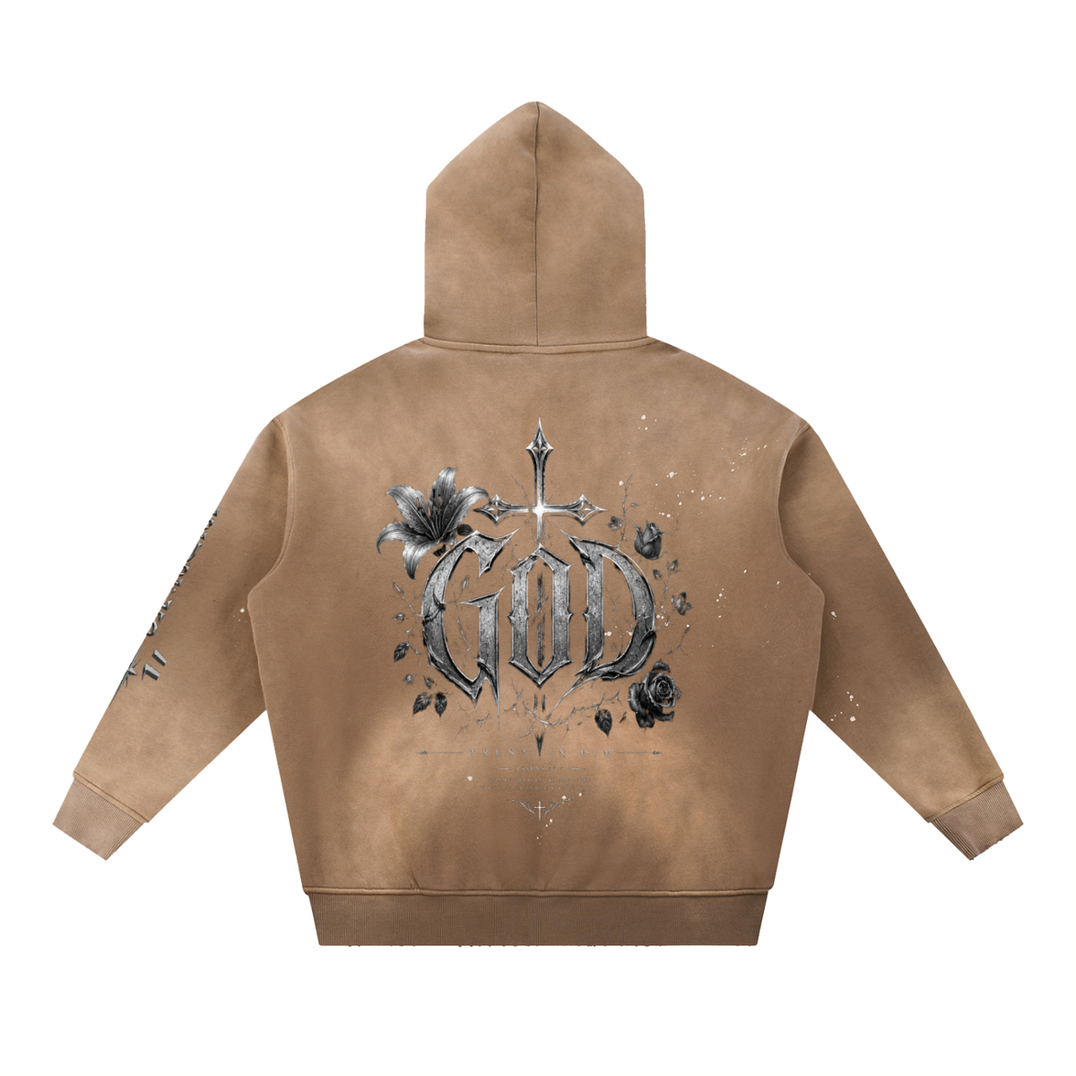 Vintage Washed Frayed Fleece Hoodie