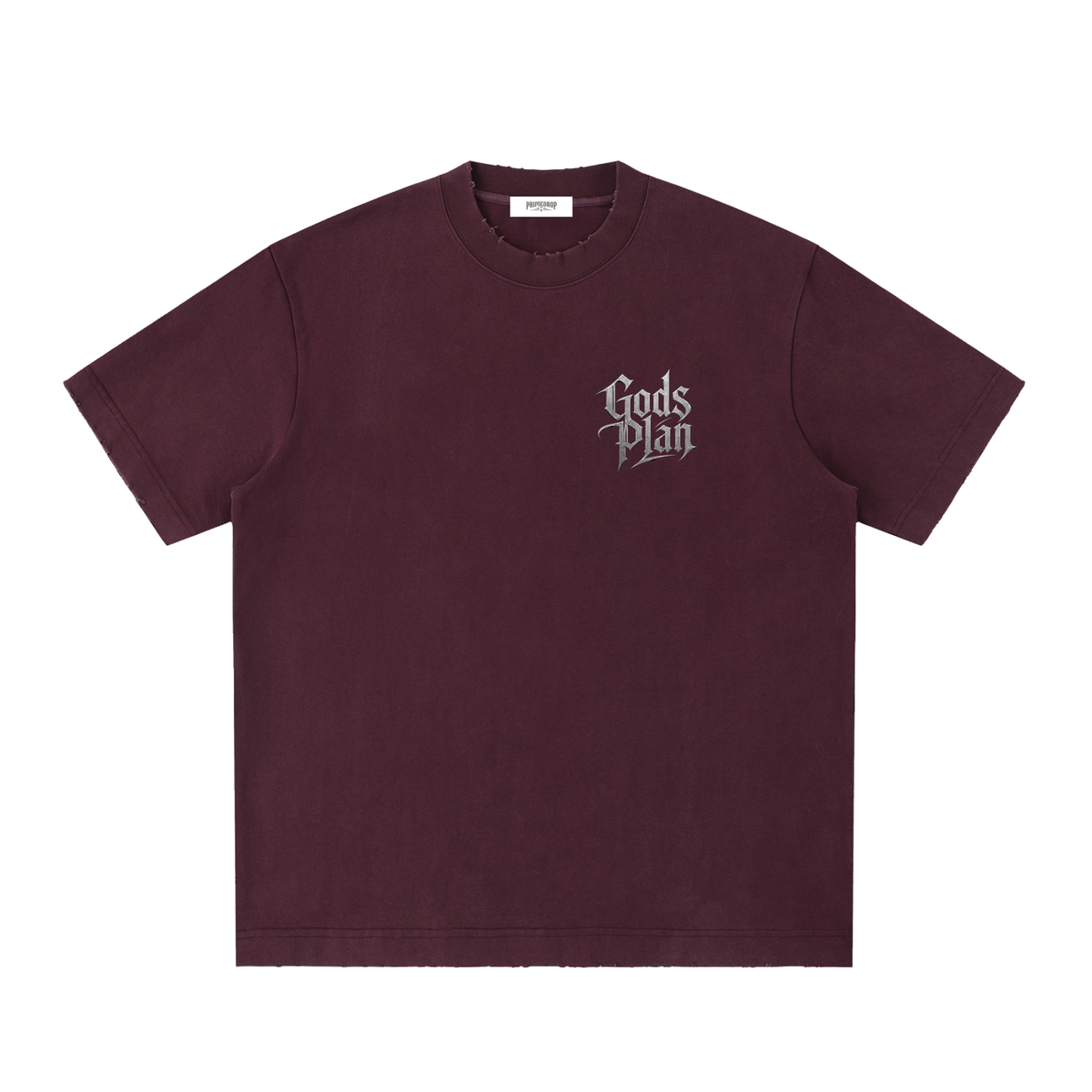 Heavyweight Vintage Washed Frayed T-Shirt God's Plan