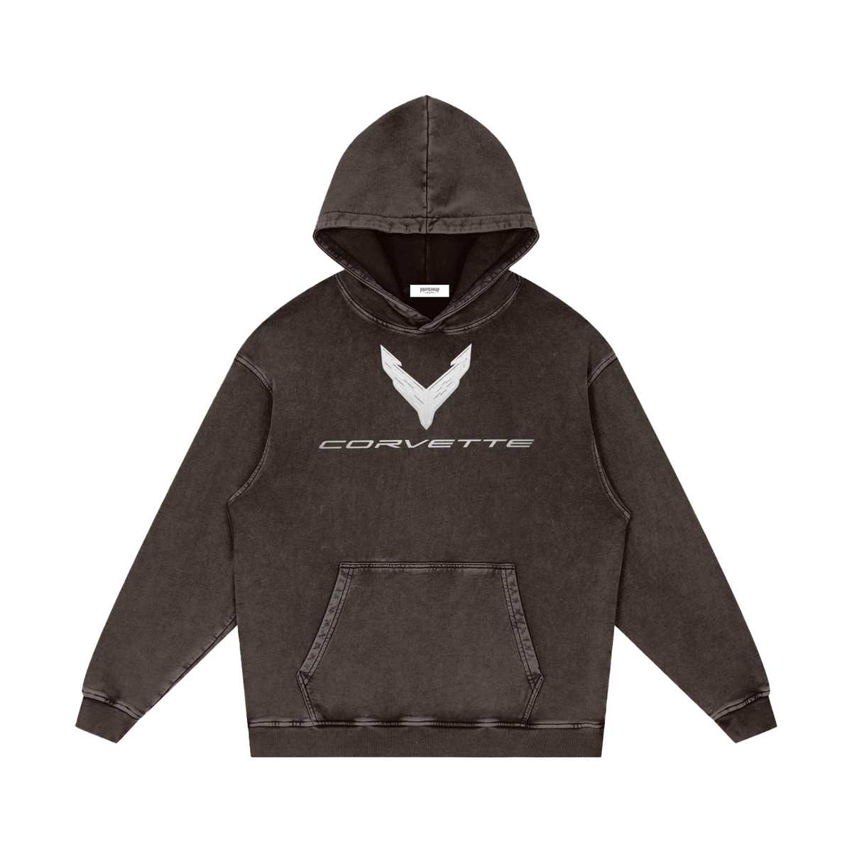 Corvette C8 ZR1X Snow Washed Loose Cotton Hoodie