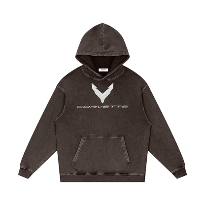 Corvette C8 ZR1X Snow Washed Loose Cotton Hoodie