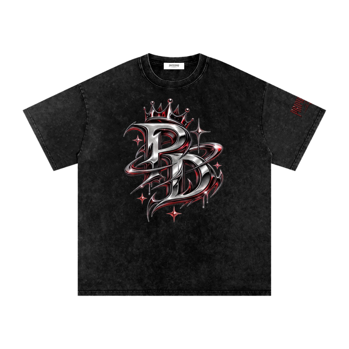 PD Trim Snow Washed Oversized Cotton T-Shirt