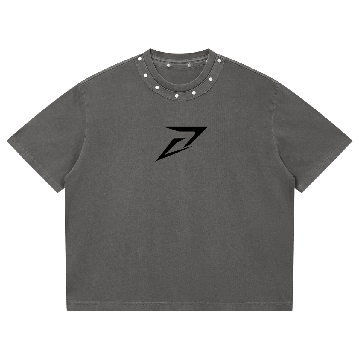 Gym Chaos Unisex Washed Boxy Studded T-Shirt