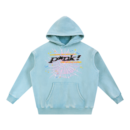 Pink Spyder Snow Wash Fleece Oversize Hoodie