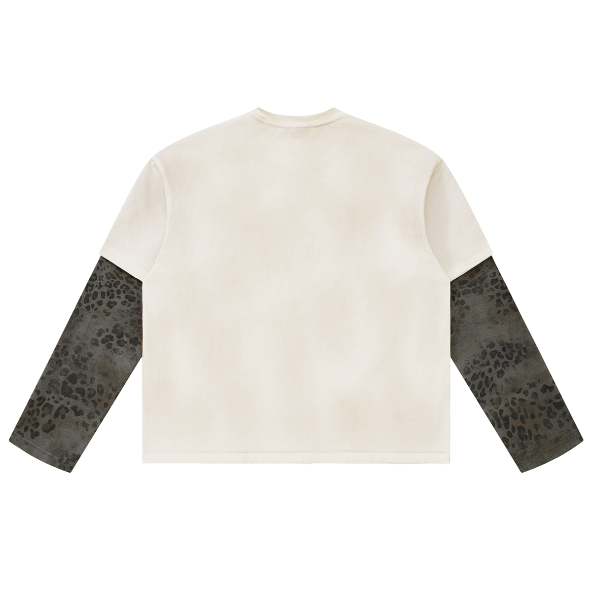 HellStar Unisex Vintage Wash Leopard Paneled Layer T-Shirt