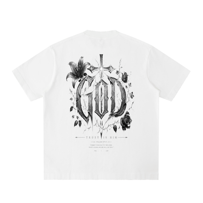 Heavyweight Vintage Washed Frayed T-Shirt God's Plan