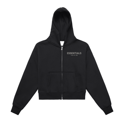 Women’s Fleeced Zip-Up Cropped Hoodie