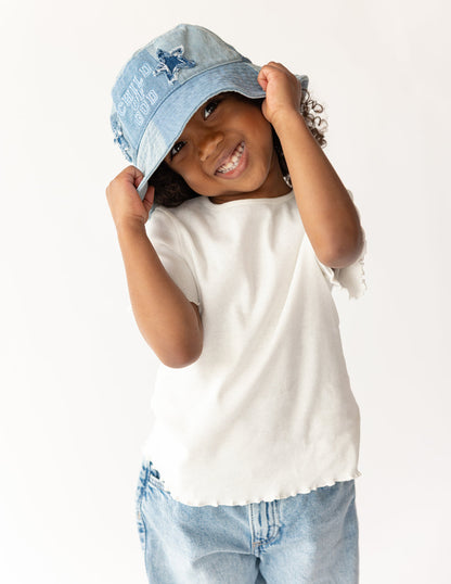 Child of God Denim Kids Bucket Hat