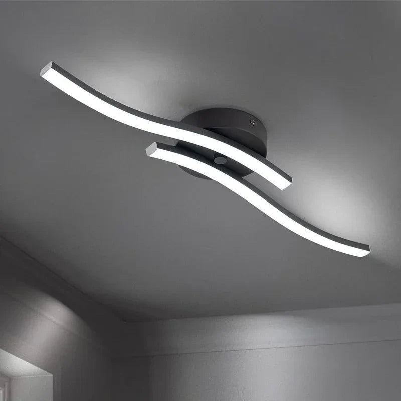 Modern LED Indoor Ceiling Light Long Wave Lamp Home Decoration