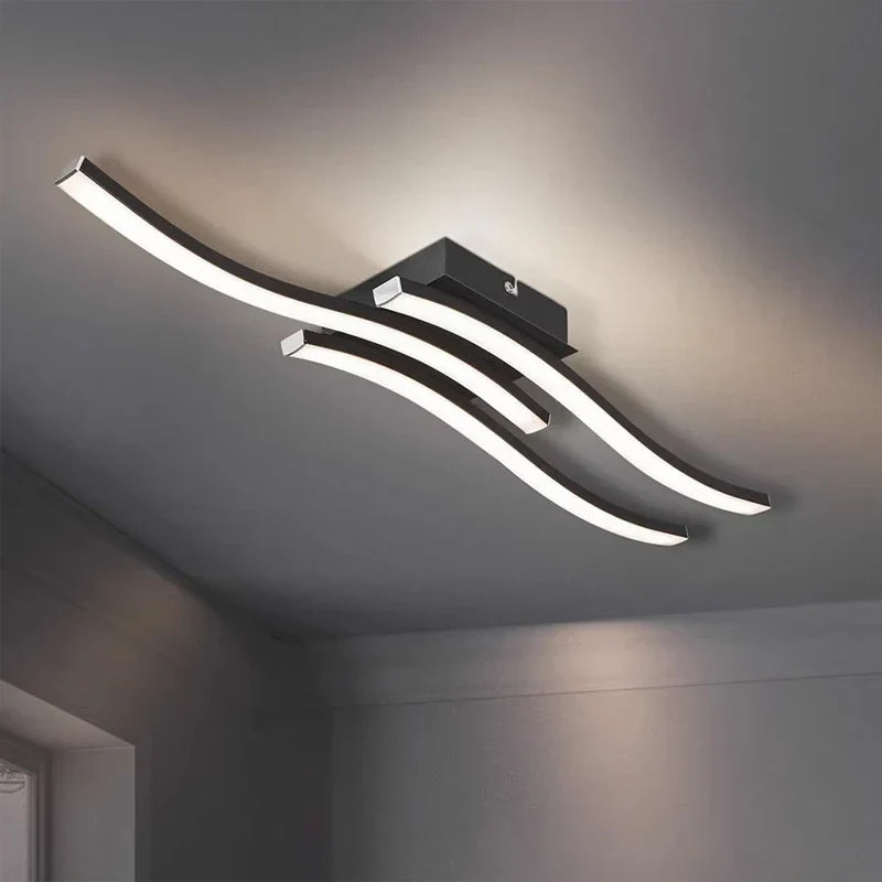 Modern LED Indoor Ceiling Light Long Wave Lamp Home Decoration