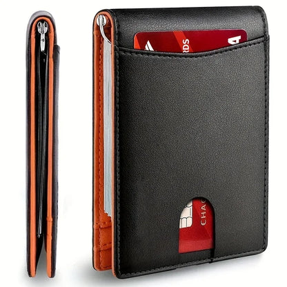 Synthetic Leather Slim Smart Wallet for Men Credit Card Holder RFID Blocking