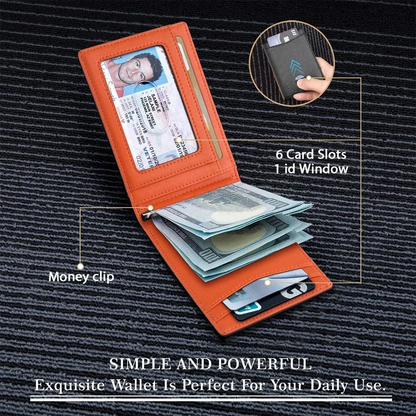 Synthetic Leather Slim Smart Wallet for Men Credit Card Holder RFID Blocking