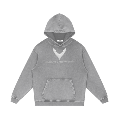Corvette C8 ZR1X Snow Washed Loose Cotton Hoodie
