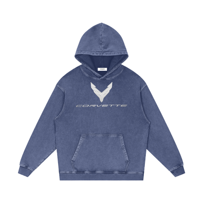 Corvette C8 ZR1X Snow Washed Loose Cotton Hoodie