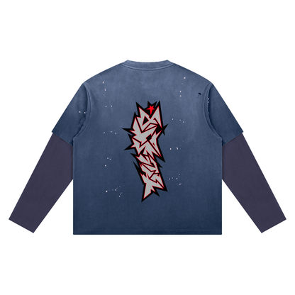 HellStar Unisex Vintage Wash Distressed Layer T-Shirt
