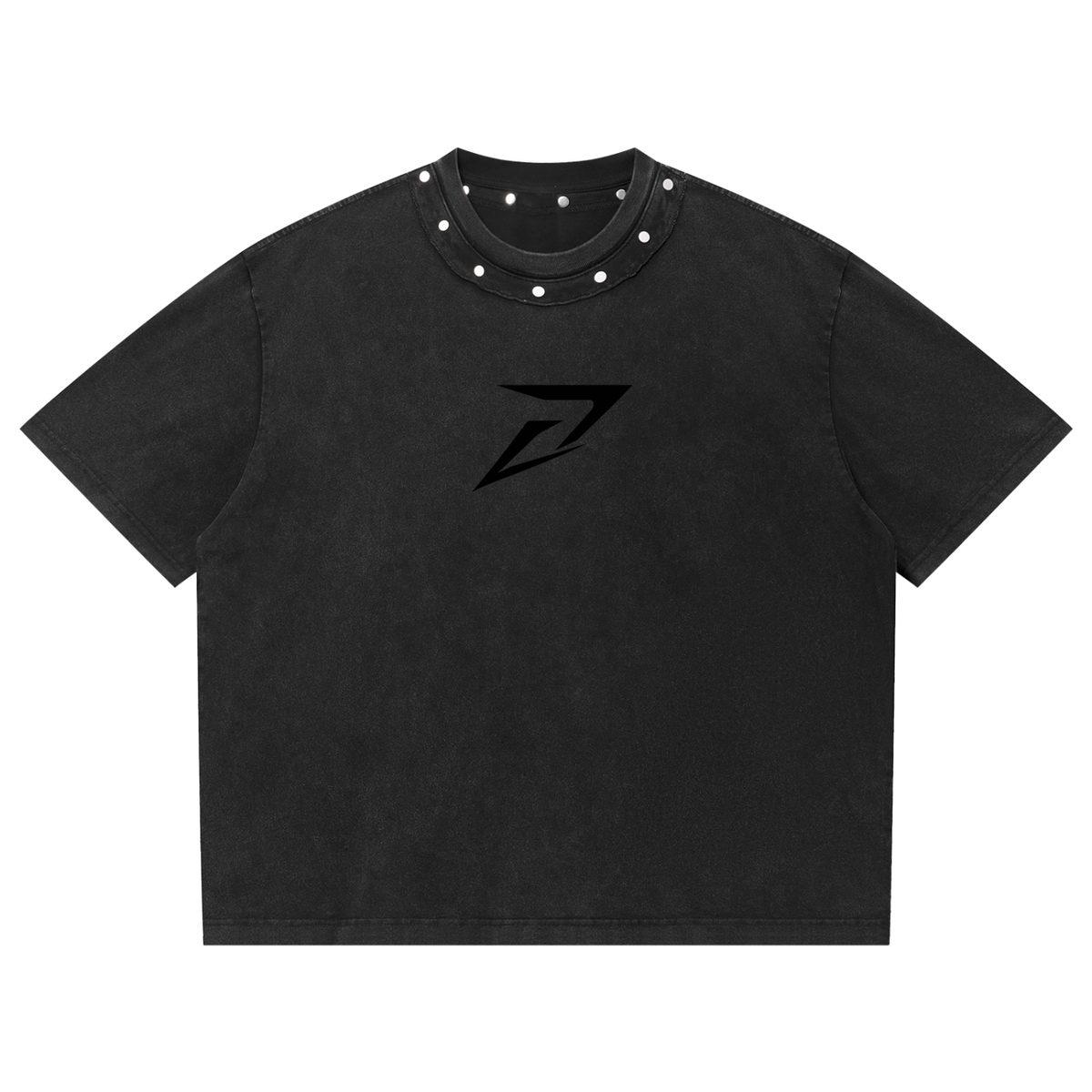 Gym Chaos Unisex Washed Boxy Studded T-Shirt