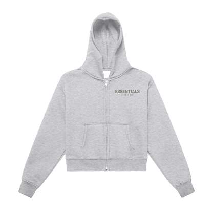 Women’s Fleeced Zip-Up Cropped Hoodie