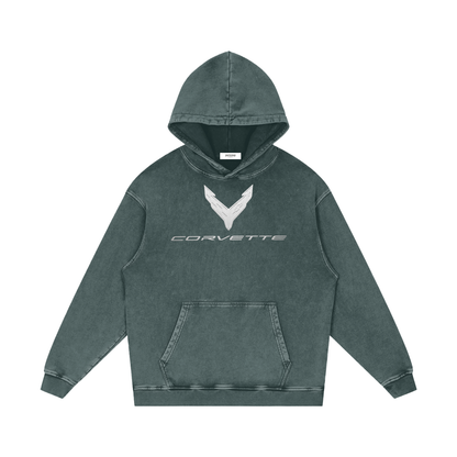 Corvette C8 ZR1X Snow Washed Loose Cotton Hoodie