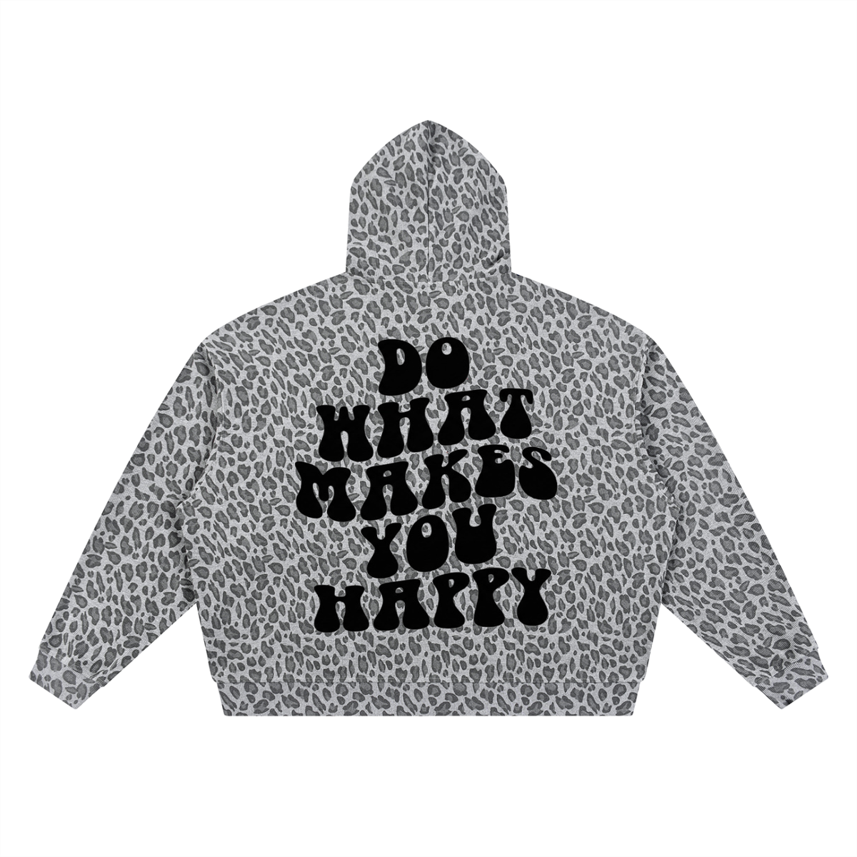 Unisex Leopard Print Waffle Full Zip Hoodie