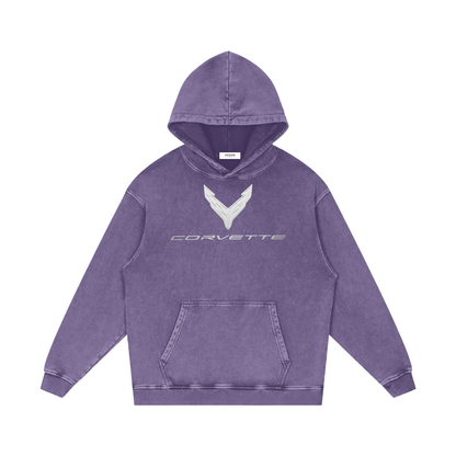 Corvette C8 ZR1X Snow Washed Loose Cotton Hoodie