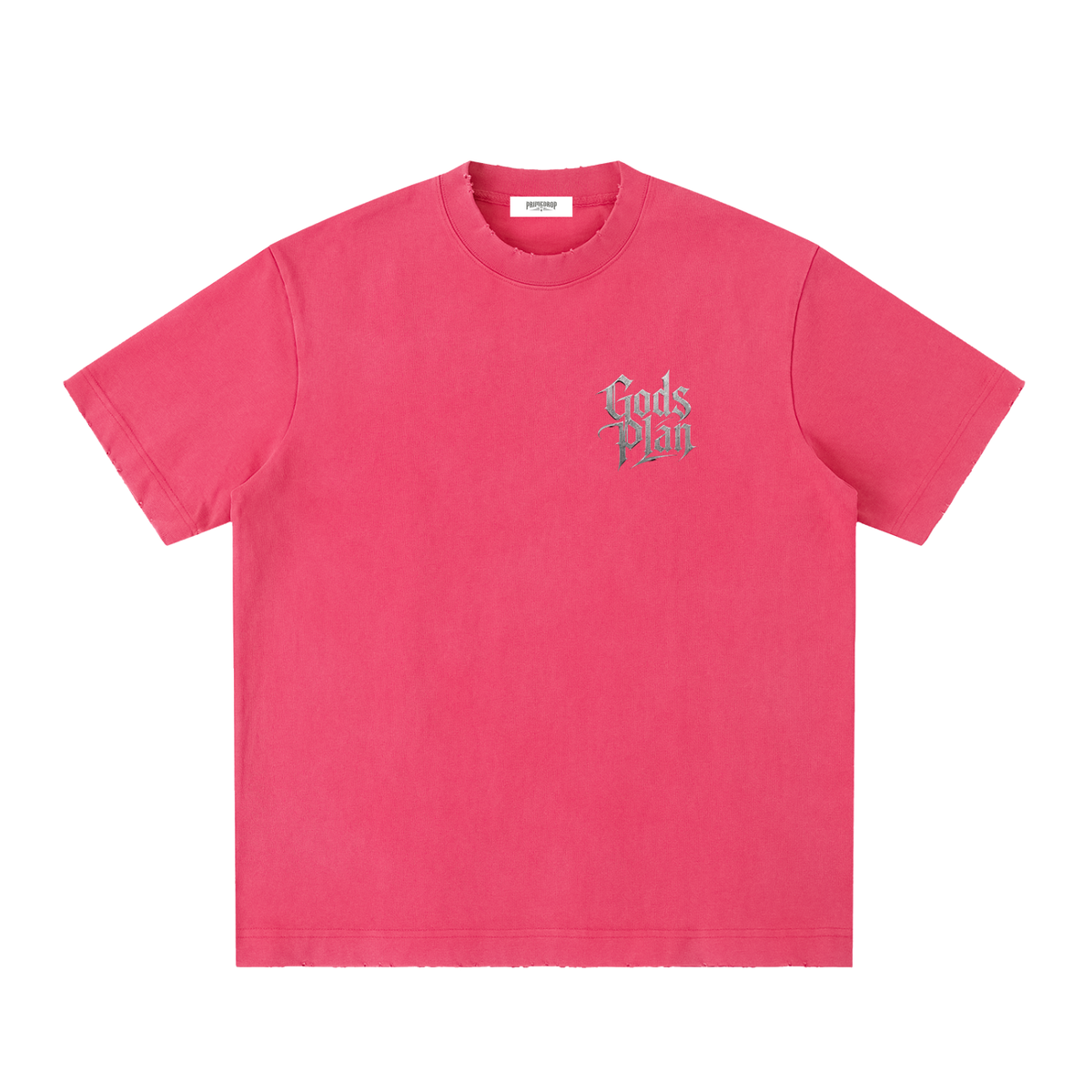 Heavyweight Vintage Washed Frayed T-Shirt God's Plan