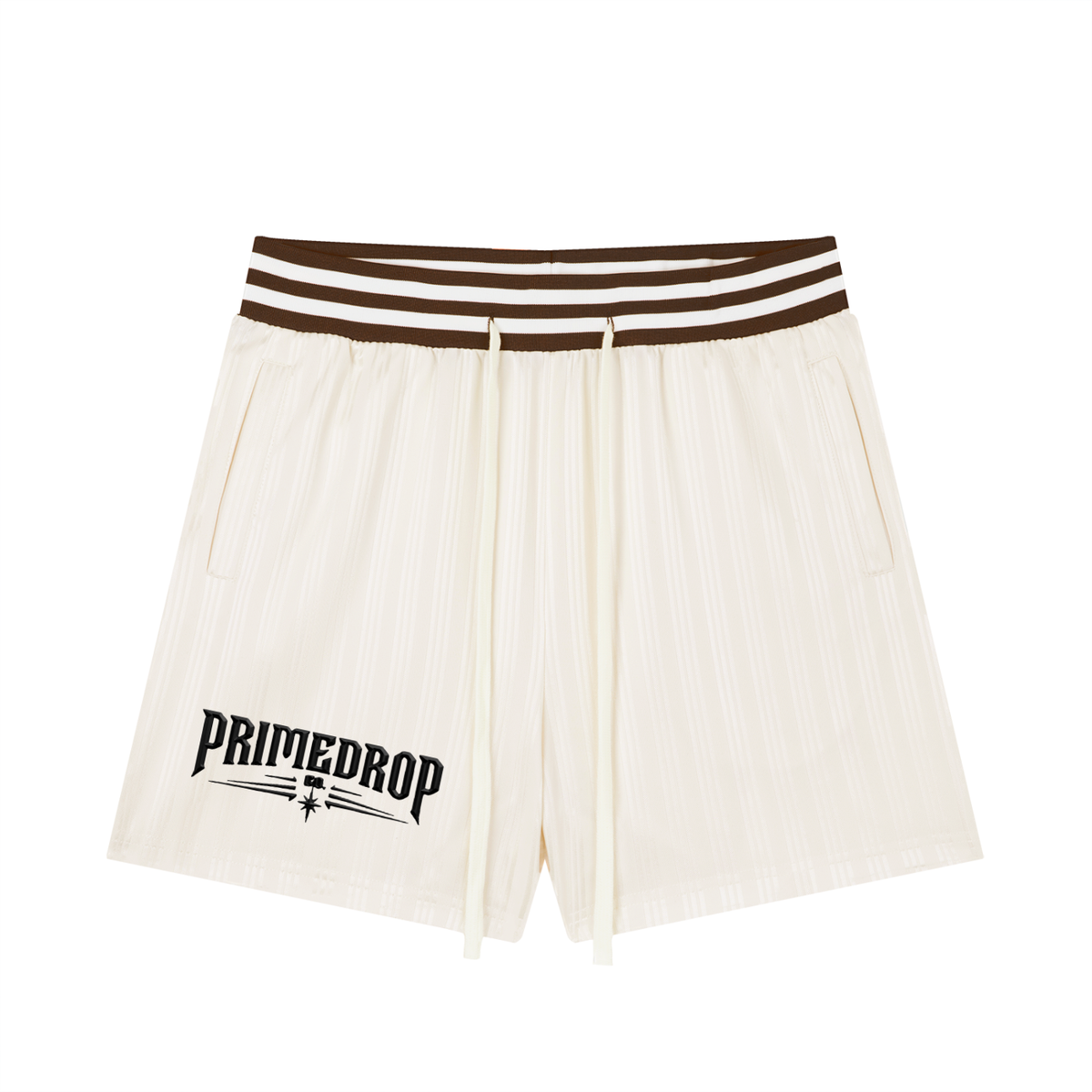 Unisex Striped Drawstring Shorts