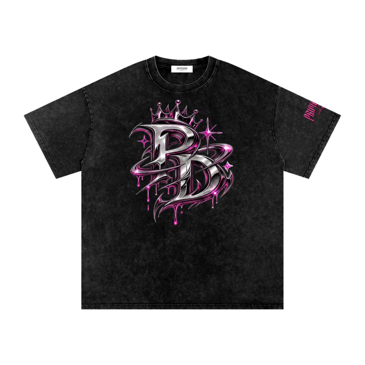 PD Trim Snow Washed Oversized Cotton T-Shirt