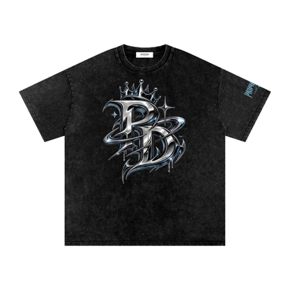 PD Trim Snow Washed Oversized Cotton T-Shirt