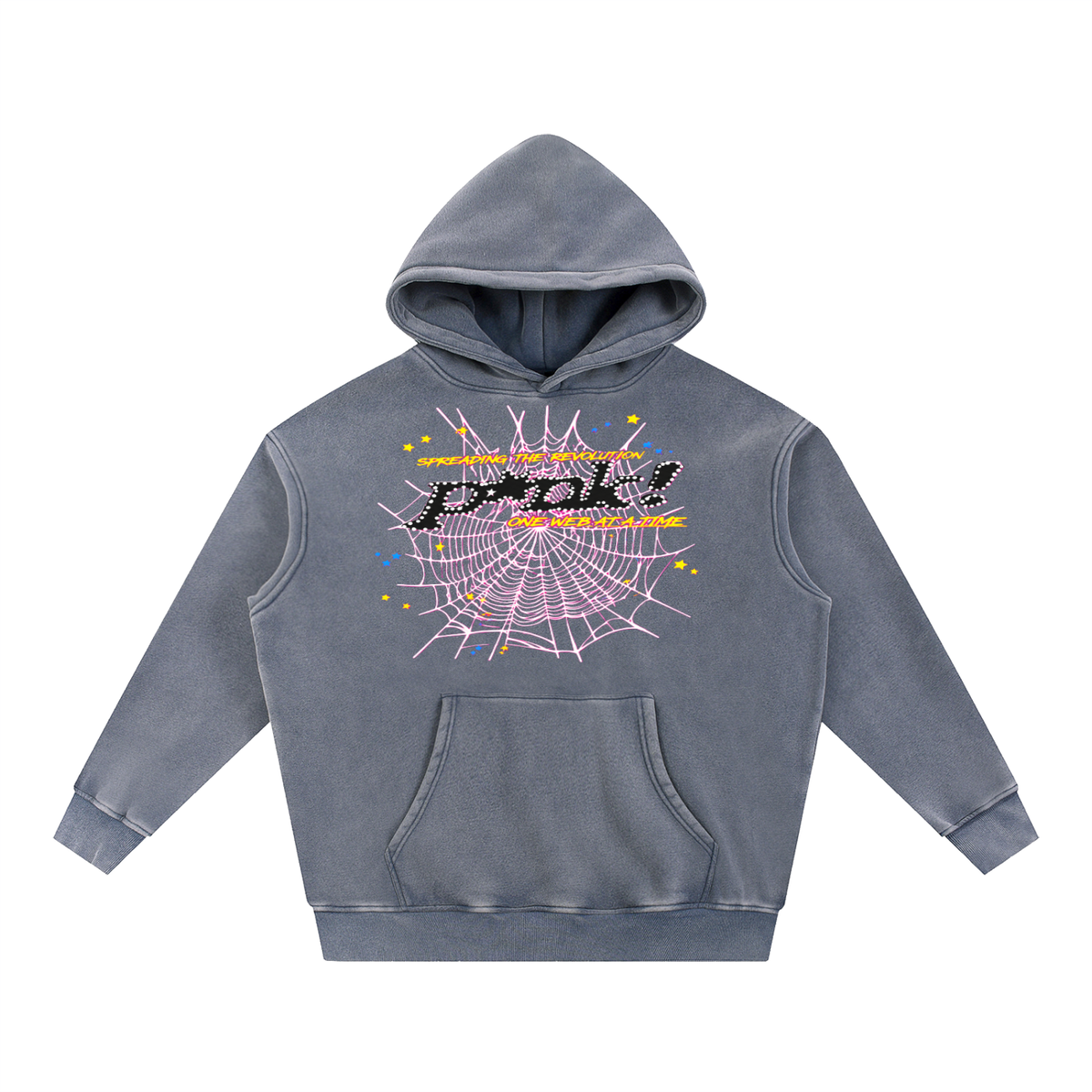 Pink Spyder Snow Wash Fleece Oversize Hoodie