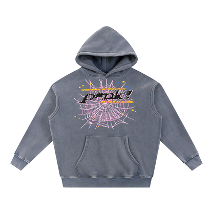 Pink Spyder Snow Wash Fleece Oversize Hoodie